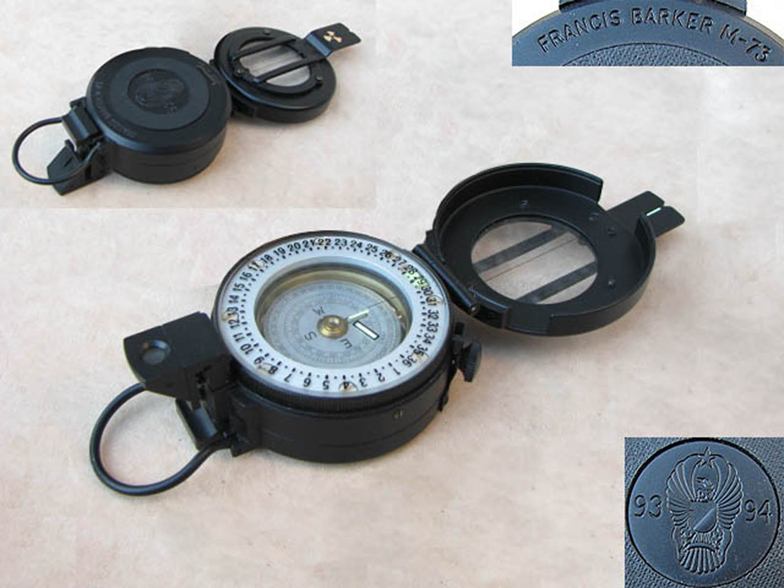 Francis Barker M-73 prismatic compass degrees version